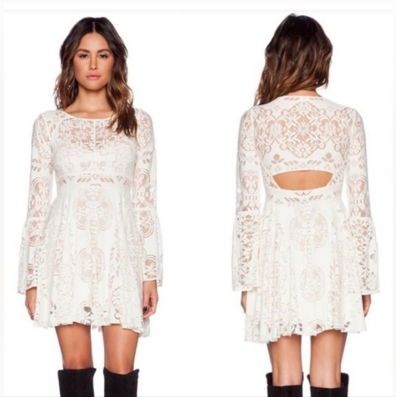 Free People Black Lace Lovers Folk Dress - Picture 5 of 5